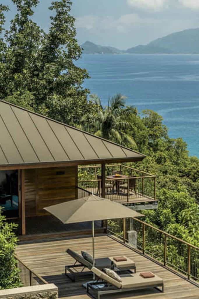 Tropical houses in seychelles with oceanview