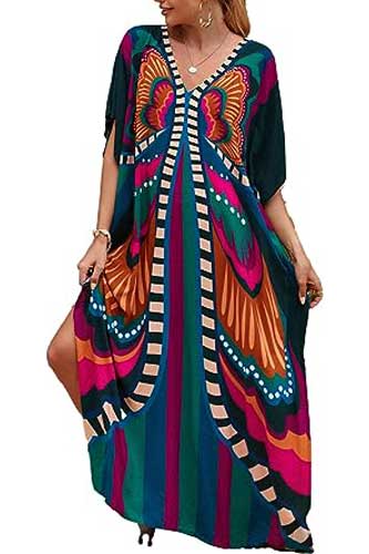 Tropical Outfit Butterfly Kaftan