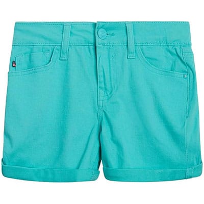 Tropical Outfit For Girls Green Denim Shorts