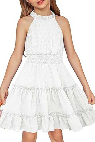 Tropical Outfit For Girls White Dress