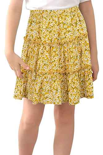 Tropical Outfit For Girls Yellow Skirt