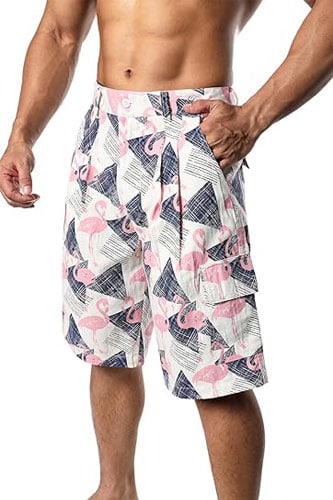 Tropical Outfit For Men Flamingo Patterned Shorts