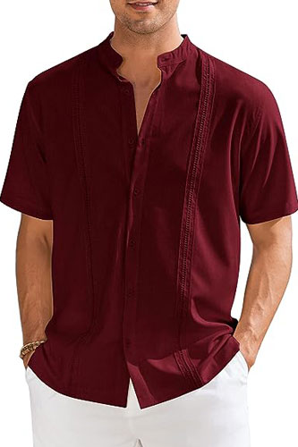 Tropical Outfit For Men Red Summer Shirt