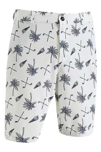 Tropical Outfit For Men White Patterned Shorts