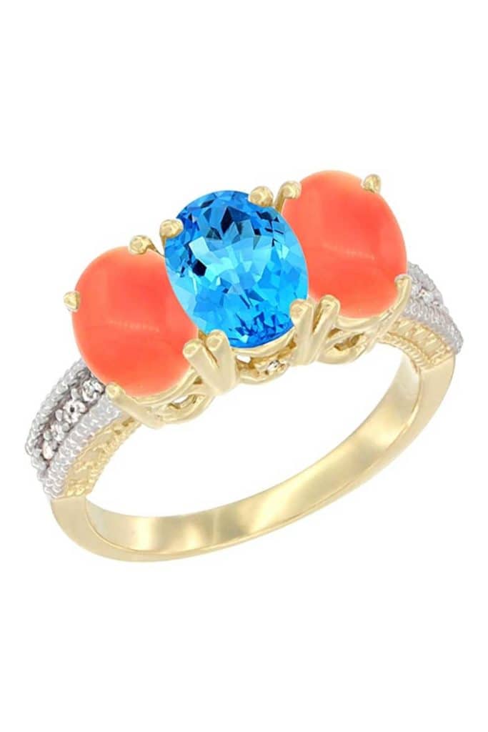 Beachy Jewelry Blue Coral Ring