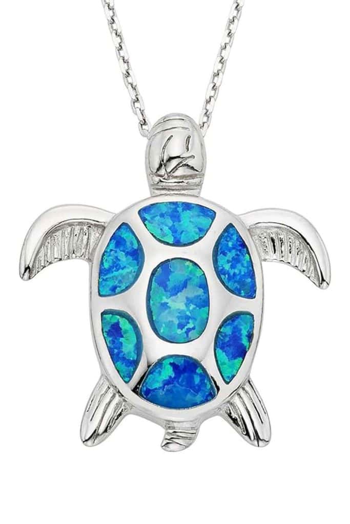 Beachy Jewelry Blue Ocean Turtle Necklace