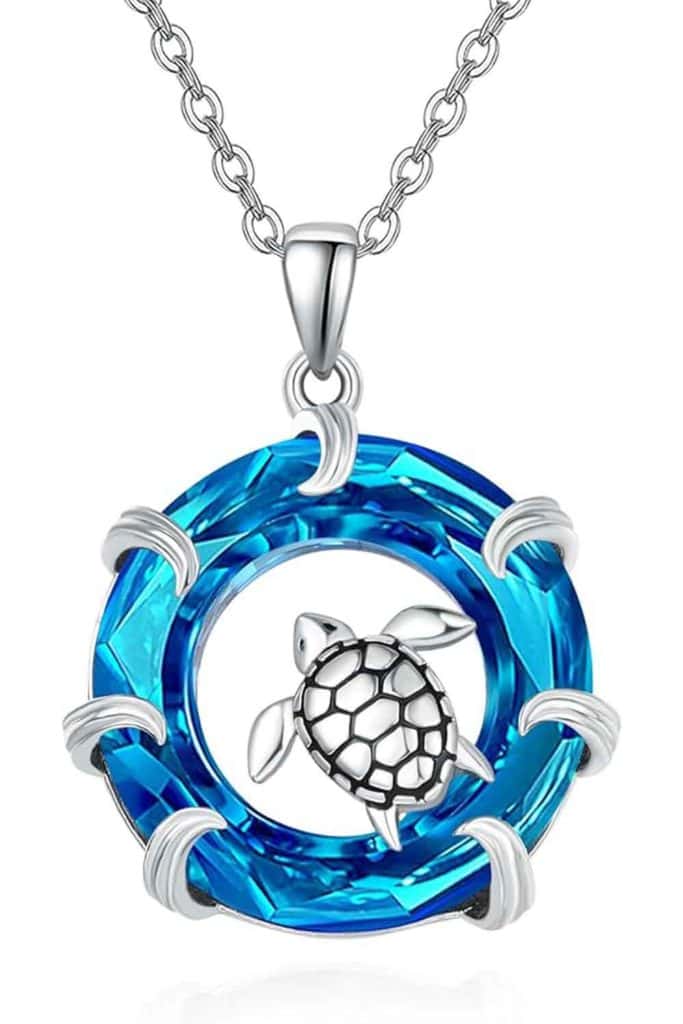 Beachy Jewelry Blue Turtle Necklace