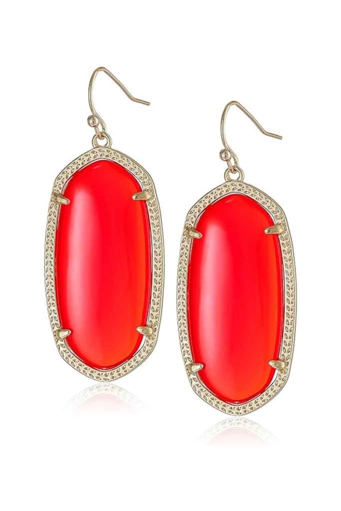 Beachy Jewelry Bright Red Stone Earrings