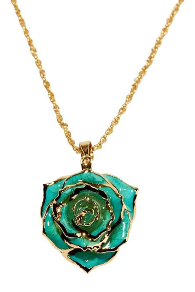 Beachy Jewelry Teal Flower Necklace