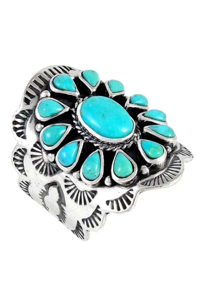 Beachy Jewelry Teal Flower Ring