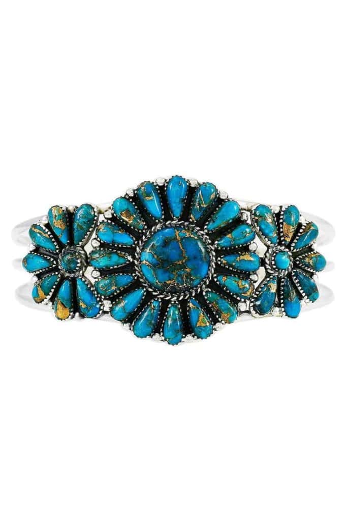 Beachy Jewelry Turquoise Flower Bracelet