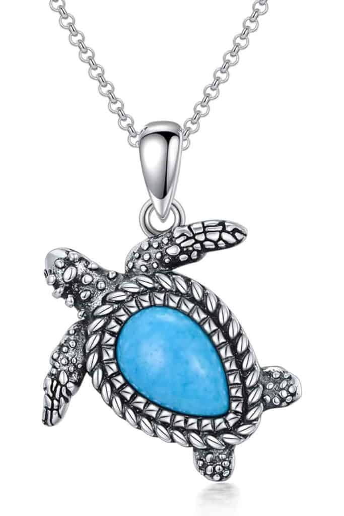 Beachy Jewelry Turquoise Sea Turtle Necklace