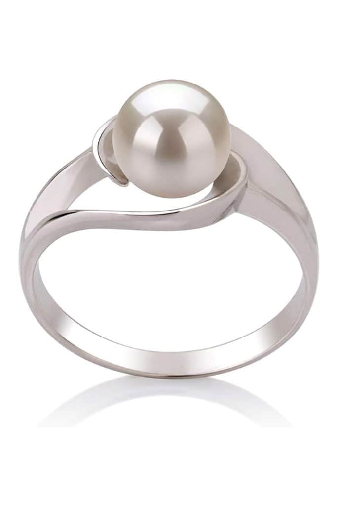 Beachy Jewelry White Pearl Silver Ring