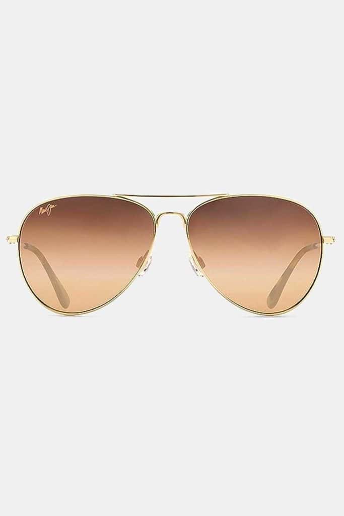 Maui Jim Polarized Aviator Sunglasses Bronze