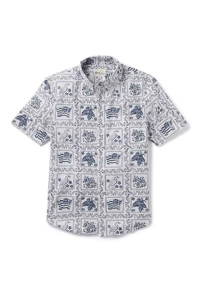 Tropical Shirts For Men White And Blue Hawaiian Shirt