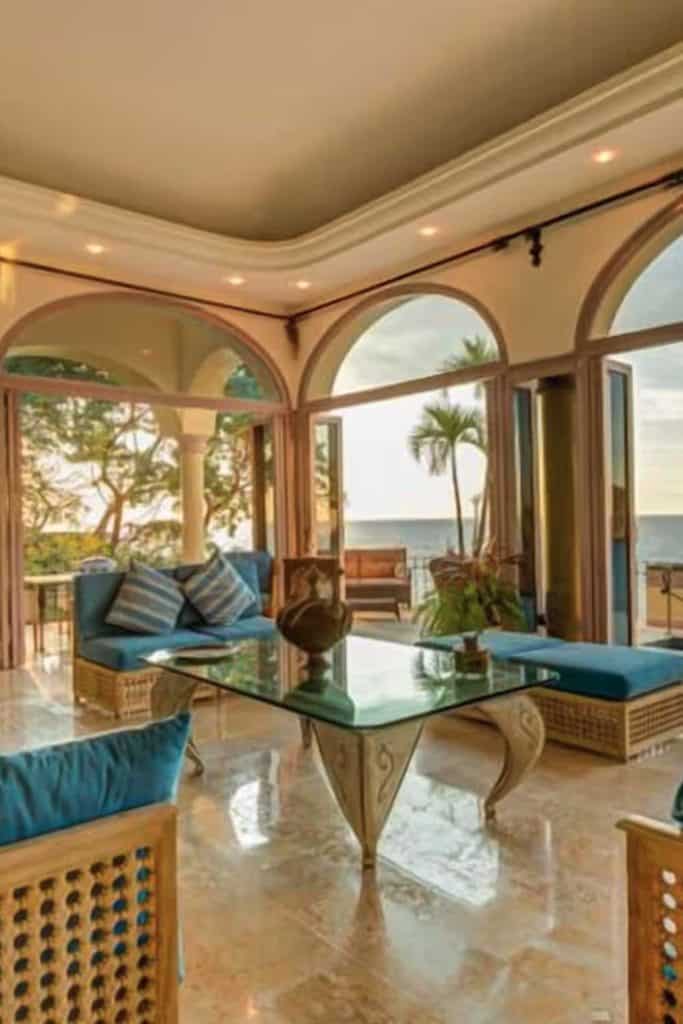 Puerto Vallarta Vacation Rentals Mismaloya Beachfront Villa Living Room