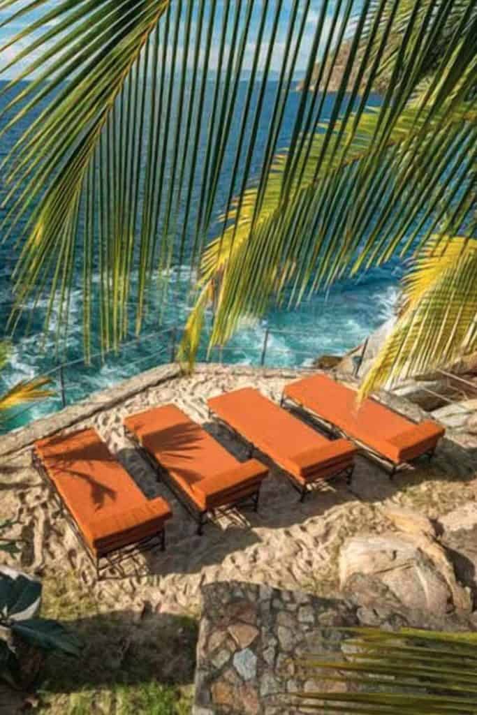 Puerto Vallarta Vacation Rentals Mismaloya Beachfront Villa Sun Loungers