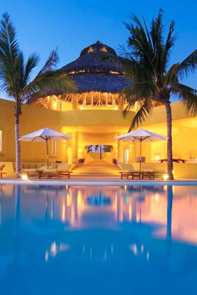 Careyes Mexico Houses Sol De Oriente Pool View At Night