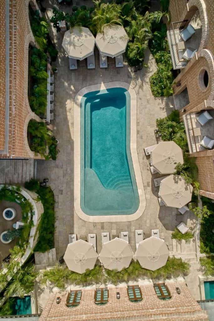 Todos Santos Boutique Hotel Pool Aerial View
