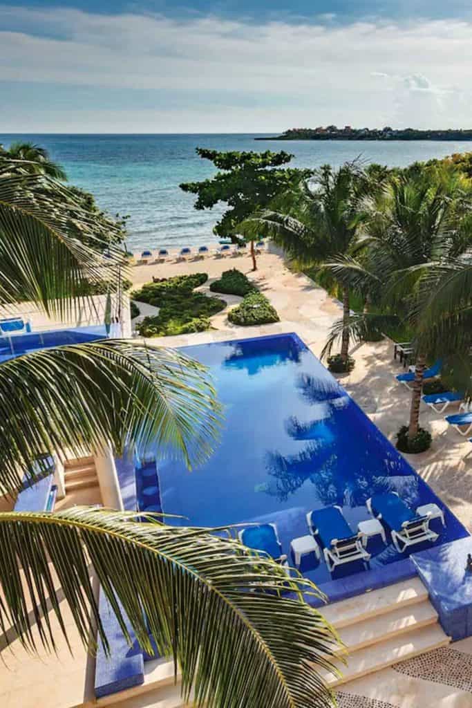 Tulum Villas Luxury Villa In Half Moon Bay Pool Aerial View